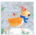 Reindeer & Robin Christmas Card